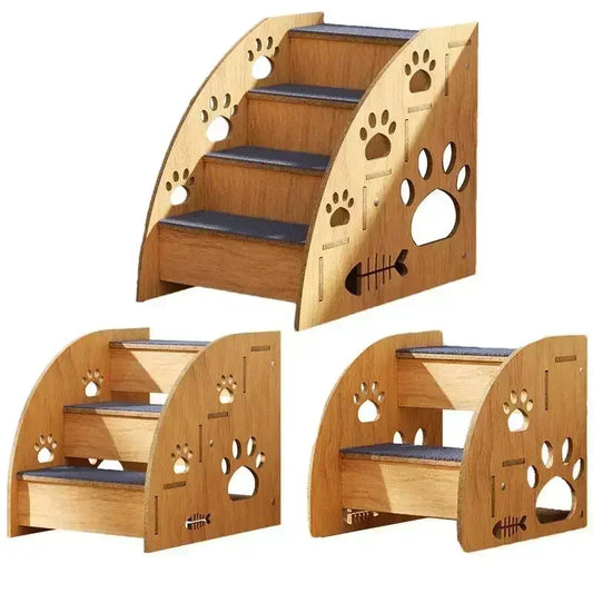 Pet Stairs for Bed – Non-Slip Wooden Dog Steps & Ramp for High Beds, Safe Climbing for Pets