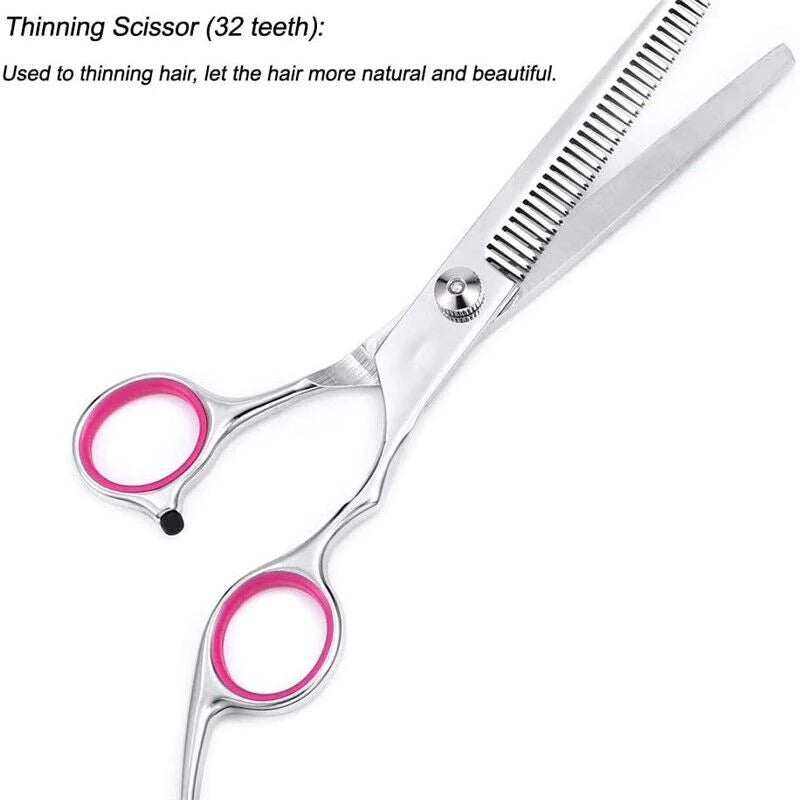 Pet Grooming Scissors Set – Stainless Steel Straight, Curved & Thinning Shears Trimming Kit for Dogs and Cats