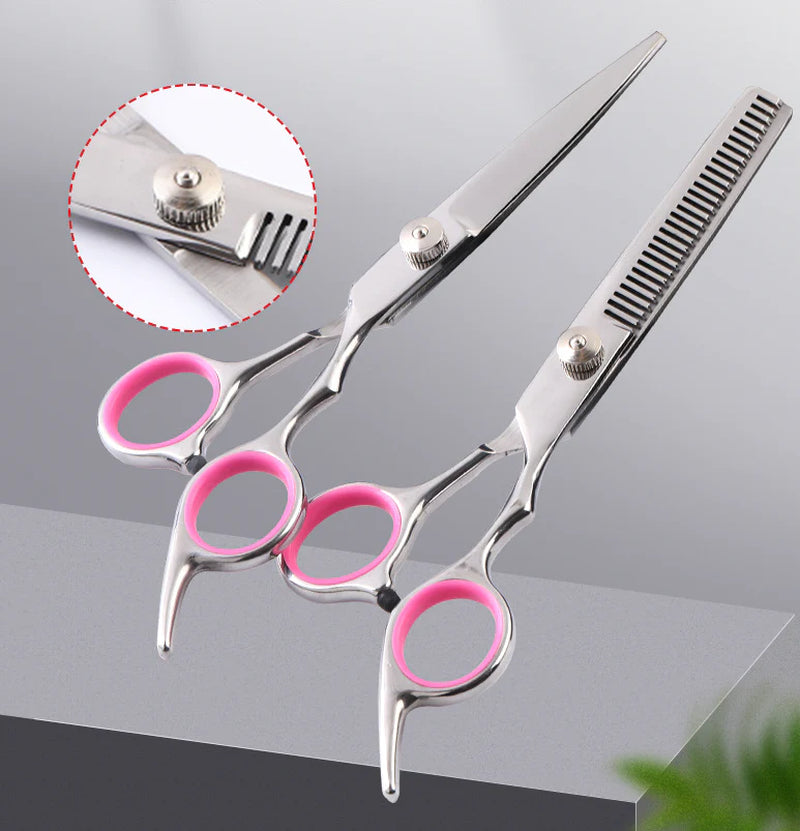 Pet Grooming Scissors Set – Stainless Steel Straight, Curved & Thinning Shears Trimming Kit for Dogs and Cats