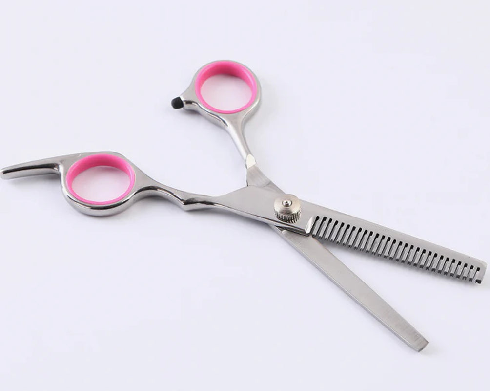 Pet Grooming Scissors Set – Stainless Steel Straight, Curved & Thinning Shears Trimming Kit for Dogs and Cats