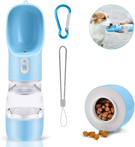 ChatGPT said:  Portable Dog Water Bottle – Leak-Proof Pet Drinking Dispenser for Dogs & Cats, Ideal for Walking, Traveling & Hiking (Blue, 258ml)