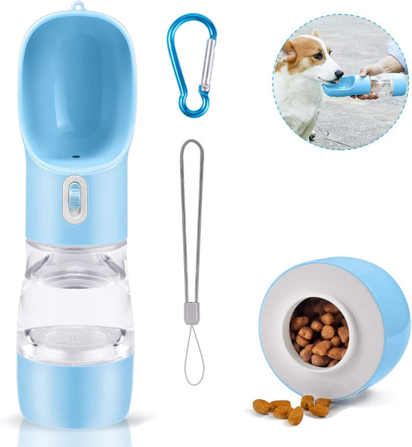 ChatGPT said:  Portable Dog Water Bottle – Leak-Proof Pet Drinking Dispenser for Dogs & Cats, Ideal for Walking, Traveling & Hiking (Blue, 258ml)
