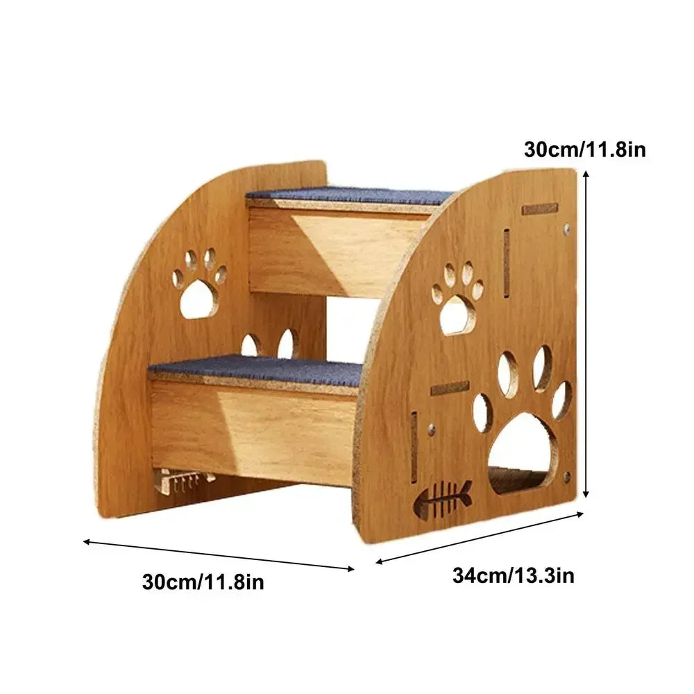 Pet Stairs for Bed – Non-Slip Wooden Dog Steps & Ramp for High Beds, Safe Climbing for Pets