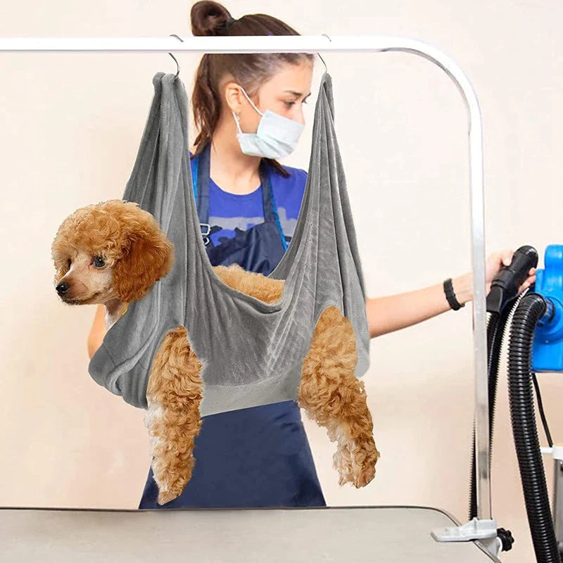 Portable Pet Grooming Hammock – Breathable Hanging Harness for Dogs & Cats, Grooming Helper (US)