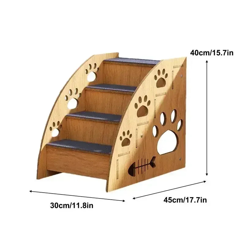 Pet Stairs for Bed – Non-Slip Wooden Dog Steps & Ramp for High Beds, Safe Climbing for Pets